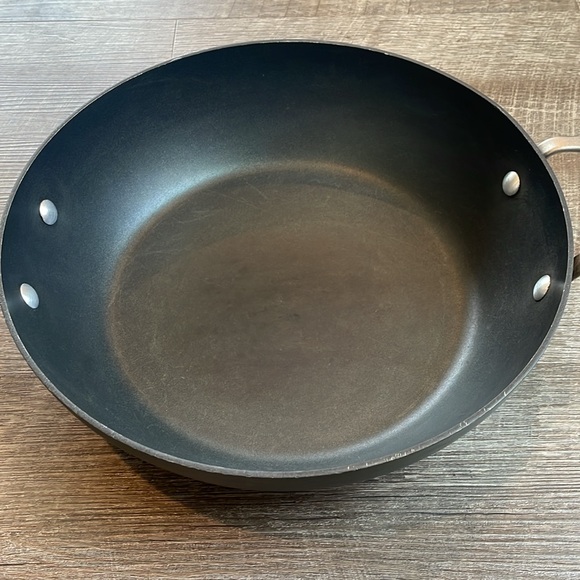 Calphalon 12” Jumbo Deep Sauté Fry Pan #1612 Stainless Hard Anodized Skillet - Picture 4 of 8